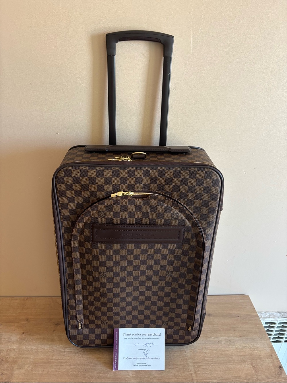 Authentic Louis Vuitton pegase 55 damier ebene